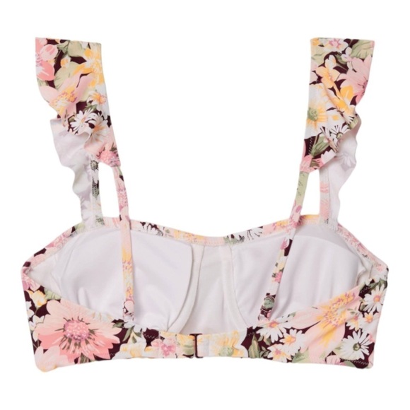 Shade & Shore Women’s Floral Ruffle Bralette Bikini Top Size 34C NWT - Picture 15 of 15